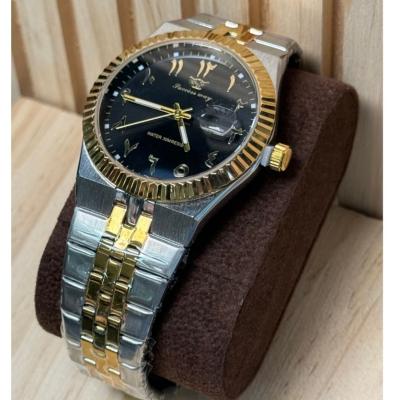  SUCCESS WAY Montre Homme - Cadran Noir Arabe Bicolore Bracelet Acier Inoxydable