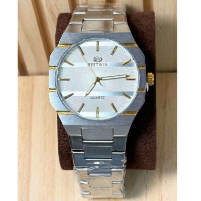 BESTWIN Quartz Montre Homme - Argenté Doré Bracelet Acier Inoxydable