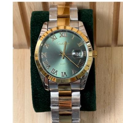 CESHDUN CH-312G Montre Homme - Vert Doré Silver Bracelet en Acier Inoxydable