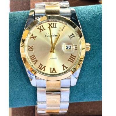    CESHDUN Montre Homme - Doré Silver Quartz Boîtier Rond Bicolore