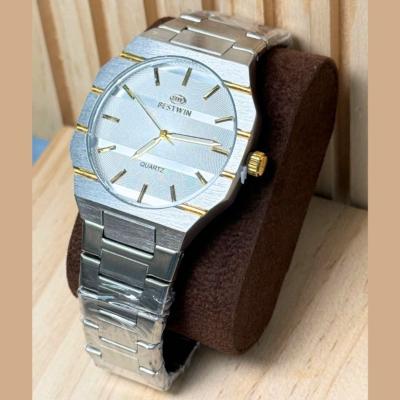 BESTWIN Quartz Montre Homme - Argenté Doré Bracelet Acier Inoxydable