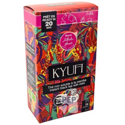 Kyufi Thé Noir Soluble à la Menthe Sucré – 15 Sticks (7.5 - 112.5g)