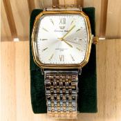  SUCCESS WAY Montre Quartz - Boîtier Rectangulaire Arrondi Doré & Bracelet Bicolore