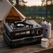 GAS HOME - Réchaud à Gaz Portable Camping avec Allumage Piézo