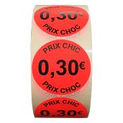 Sticker Adhésif promotionnel 0,30€ | Carton de 6 rouleaux de 0,30€