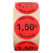 Sticker Adhésif Promotionnel 1,50€ Rouleaux De 1,50€