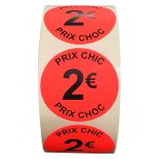 Sticker Adhésif Promotionnel 2€ Rouleaux De 2€
