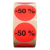 Sticker Adhésif promotionnel -50% | Carton de 6 rouleaux de -50%