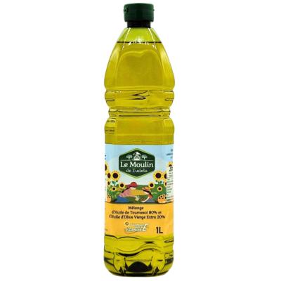 Mélange 80% Huile de Tournesol & 20% Huile d’Olive Vierge Extra – Saveur Méditerranéenne – 1L – Le Moulin de Tudela