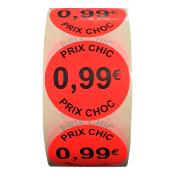 Sticker Adhésif promotionnel 0,99€ | Carton de 6 rouleaux de 0,99€