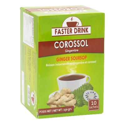 Boisson instantanée Faster Drink – Gingembre & Corossol – 10 sachets (150g)