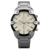 AMBER TIME AT-8135S Montre Homme - Chronographe argent Quartz Boîtier Rond