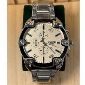 AMBER TIME AT-8135S Montre Homme - Chronographe argent Quartz Boîtier Rond