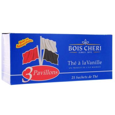 Thé à la vanille Bois Chéri – 3 Pavillons – 25 sachets – Île Maurice