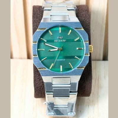 BESTWIN Quartz Montre Argent Vert - Bracelet Acier Inoxydable