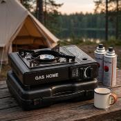 GAS HOME - Réchaud à Gaz Portable Camping avec Allumage Piézo