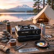 GAS HOME - Réchaud à Gaz Portable Camping avec Allumage Piézo