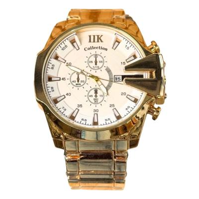 IIK Collection Montre Homme Quartz - Chronographe Doré XXL & Cadran Blanc